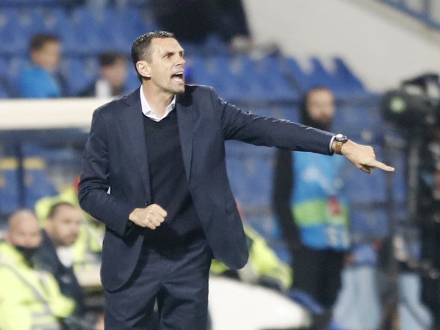 Greece coach Gus Poyet during the game on March 28, 2022