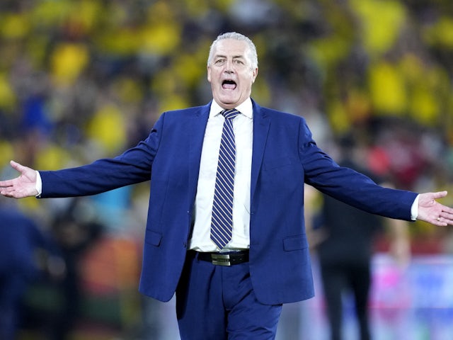 Ecuador coach Gustavo Alfaro reacts on March 30, 2022