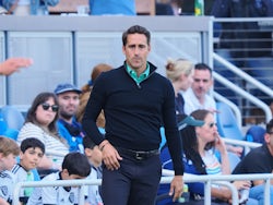 Austin FC head coach Josh Wolff on the sideline during the first half against the San Jose Earthquakes at PayPal Park on April 2, 2022