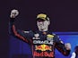 Max Verstappen celebrates winning the Saudi GP on March 27, 2022