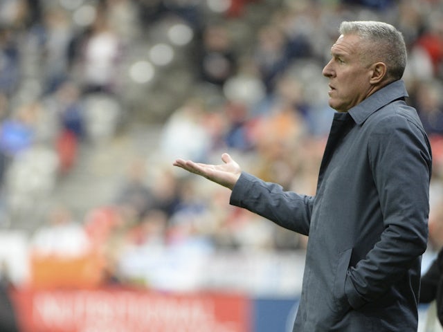 Sporting Kansas City head coach Peter Vermes reacts during the first half at BC Place on April 3, 2022