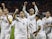 Uruguay's Luis Suarez celebrates scoring their first goal with teammates on March 30, 2022