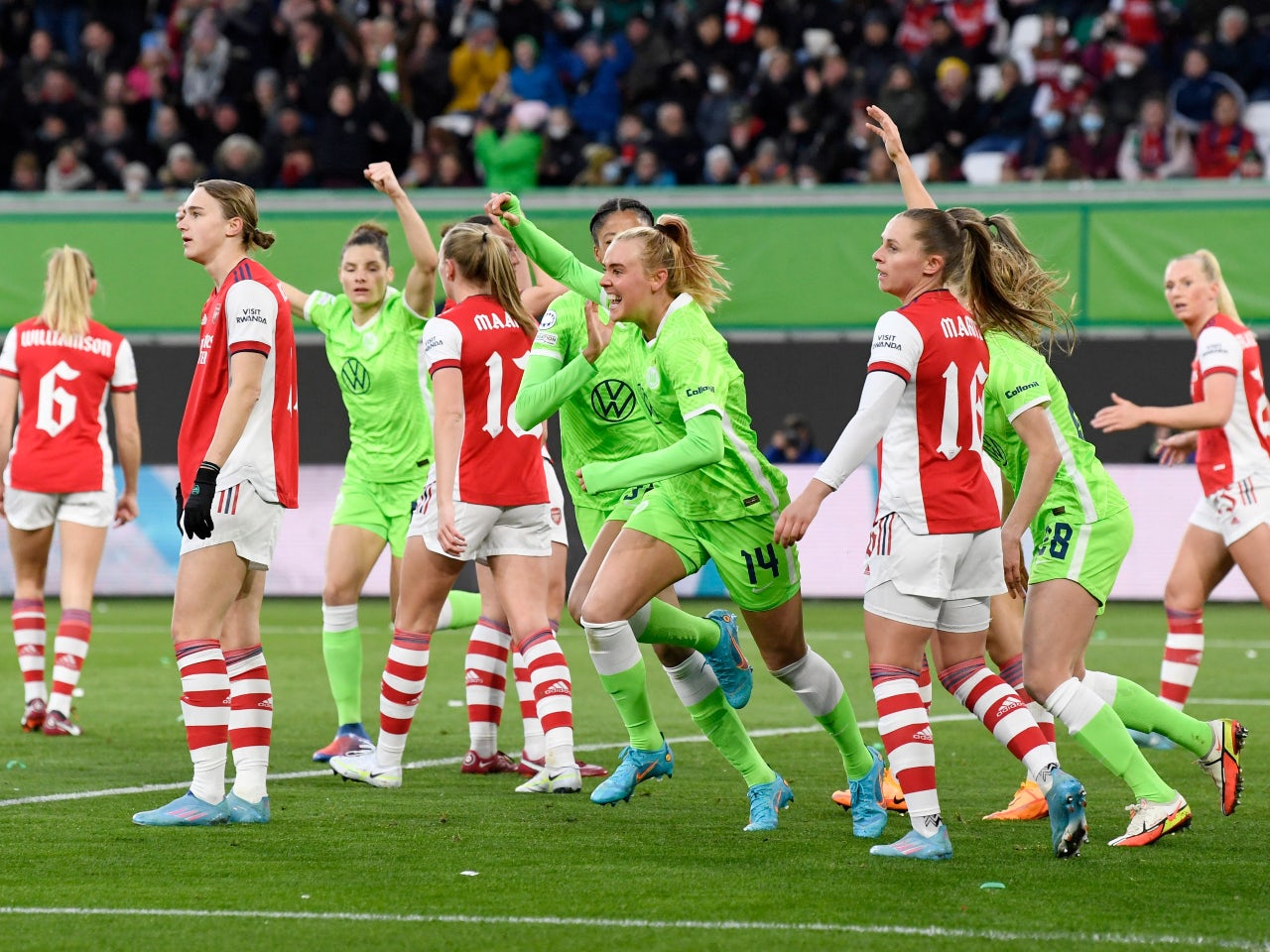 Result: Arsenal Women crash out of Champions League quarter-finals to Wolfsburg