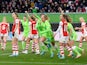 Wolfsburg's Jill Roord celebrates scoring against Arsenal Women on March 31, 2022