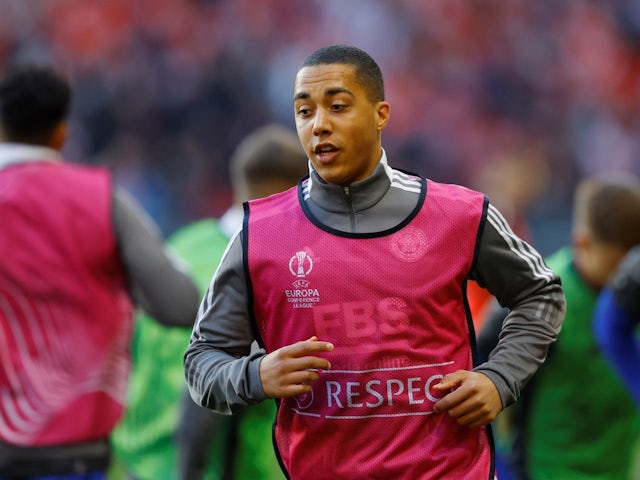 Leicester City's Youri Tielemans during the warm up before the match on March 17, 2022