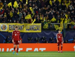 Bayern Munich's Thomas Muller looks dejected after Villarreal scored their first goal on April 6, 2022