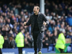  Everton manager Frank Lampard celebrates after the match on April 9, 2022
