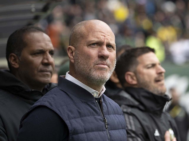 Head Coach Giovanni Savarese of the Portland Timbers before a game against the Los Angeles Galaxy at Providence Park on April 4, 2022
