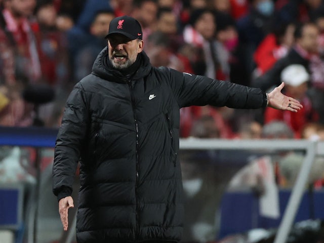 Liverpool manager Jurgen Klopp reacts on April 5, 2022