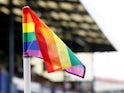 LGBT flag at a football ground - generic (gay, rainbow)