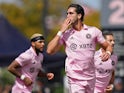 Inter Miami CF forward Leonardo Campana (9) reacts after scoring a goal against the New England Revolution during the first half at DRV PNK Stadium on April 9, 2022
