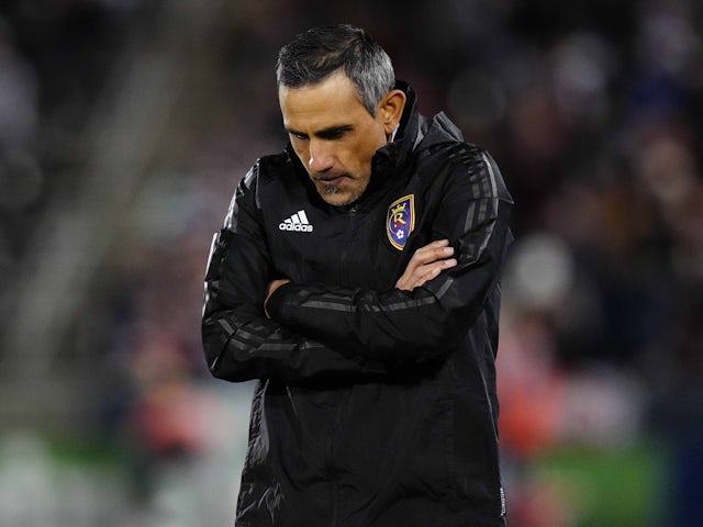 Real Salt Lake head coach Pablo Mastroeni during the second half against the Colorado Rapids at Dick's Sporting Goods Park on April 3, 2022.