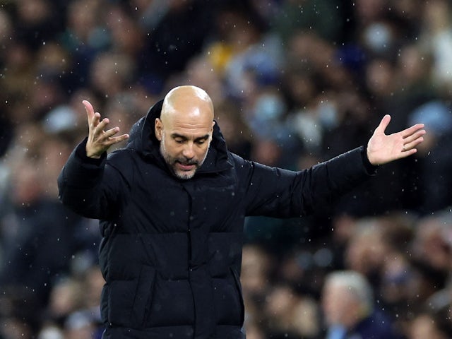 Manchester City manager Pep Guardiola reacts on April 5, 2022