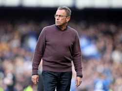 Manchester United interim manager Ralf Rangnick looks dejected after the match on April 9, 2022