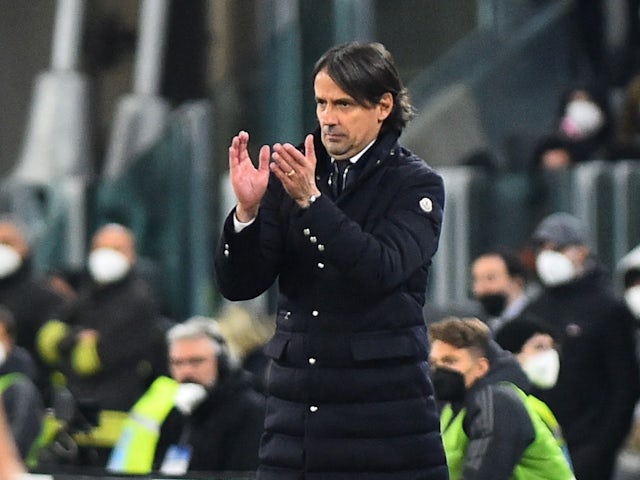 Inter Milan coach Simone Inzaghi on April 3, 2022