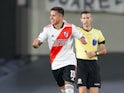 Enzo Fernandez celebrates scoring for River Plate on April 14, 2022