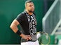 Jo-Wilfried Tsonga in action at the Monte-Carlo Masters on April 11, 2021