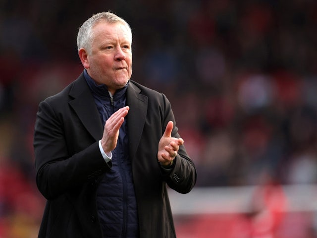 Middlesbrough manager Chris Wilder applauds the fans after the match on 26 February 2022