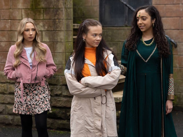 Peri, Juliet and Nadira on Hollyoaks on May 4, 2022