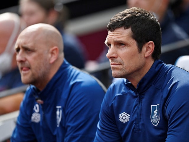Burnley caretaker manager Mike Jackson and academy director Paul Jenkins pictured on April 17, 2022