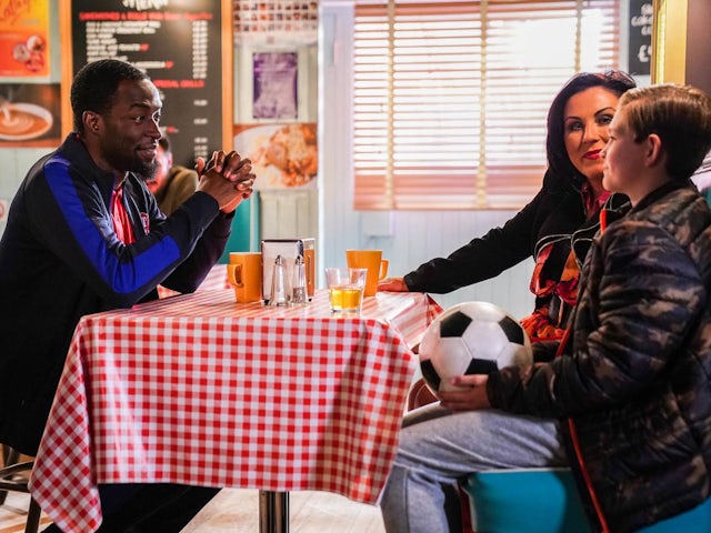 Kat, Tommy and the coach on EastEnders on May 4, 2022