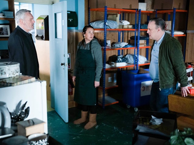 Rocky, Stacey and Harvey on EastEnders on April 26, 2022