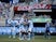 New York City FC midfielder Gabriel Pereira (38) celebrates his goal against the San Jose Earthquakes with teammates during the second half at Yankee Stadium on May 1, 2022