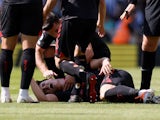 Southampton's Tino Livramento goes down after sustaining an injury on April 24, 2022