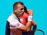 Dan Evans in action at the Madrid Open on May 4, 2022