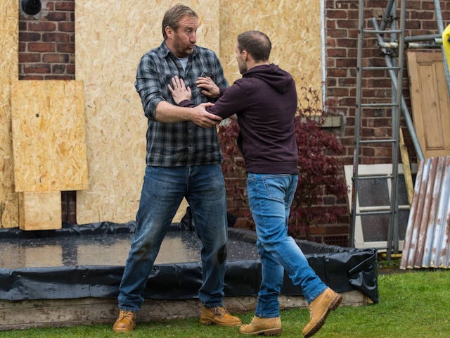 Phill and Tyrone on Coronation Street on May 25, 2022