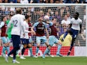 Burnley's Ashley Barnes is penalised for handball against Tottenham Hotspur on May 15, 2022