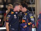 Christian Horner and Sergio Perez on May 7, 2022
