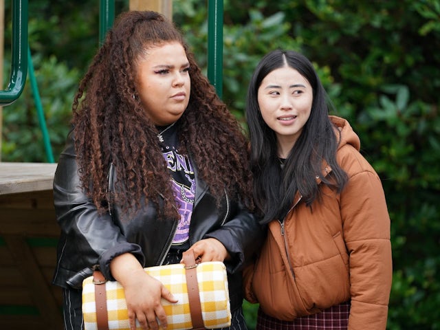 Serena and Lizzie on Hollyoaks on May 17, 2022