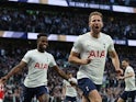 Tottenham Hotspur's Harry Kane celebrates scoring against Arsenal on May 12, 2022