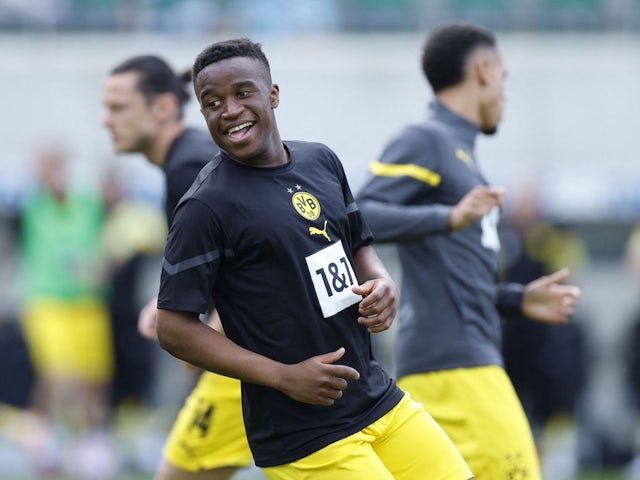 Youssoufa Moukoko of Borussia Dortmund in May 2022