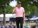 Justin Thomas on his way to winning the US PGA Championship on May 22, 2022.