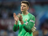 Burnley's Nick Pope applauds fans after the match on May 19, 2022