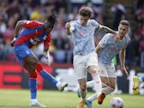 Crystal Palace's Wilfried Zaha scores against Manchester United on May 22, 2022