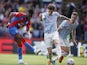 Crystal Palace's Wilfried Zaha scores against Manchester United on May 22, 2022