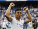Real Madrid's Casemiro celebrates after winning LaLiga in April 2022