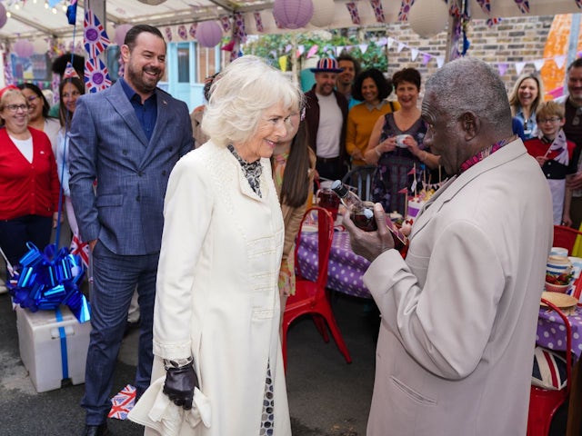 Mick, Camilla and Patrick on EastEnders on June 2, 2022