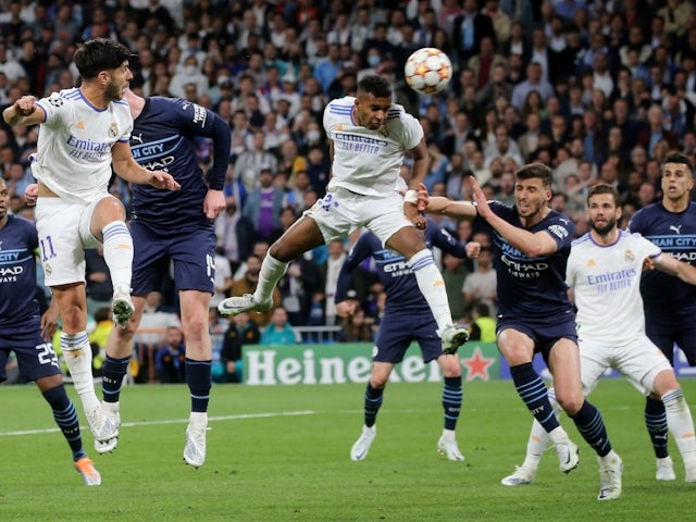 Real Madrid's Rodrygo scores their second goal on May 4, 2022