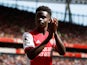 Arsenal's Bukayo Saka claps the fans on May 8, 2022