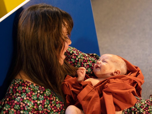 Nancy and her baby on Hollyoaks on June 8, 2022