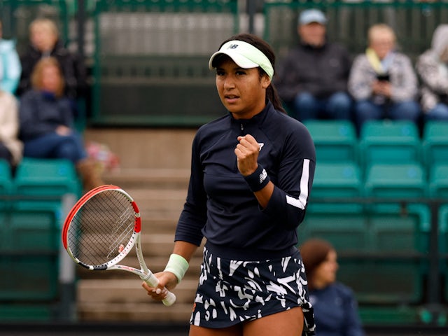 Heather Watson in action at the Nottingham Open on June 6, 2022