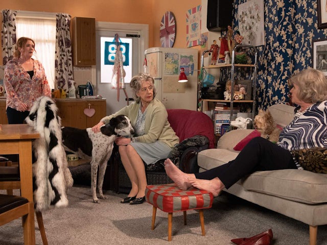 Fiz, Evelyn and Mimi on Coronation Street on July 1, 2022
