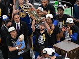 The Golden State Warriors celebrate winning the NBA Championship on June 17, 2022