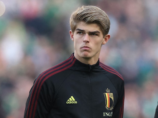 Belgium's Charles De Ketelaere pictured before kickoff on March 26, 2022