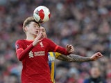 Conor Bradley in action for Liverpool in January 2022