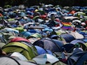 A sea of tents at Glastonbury on June 22, 2022